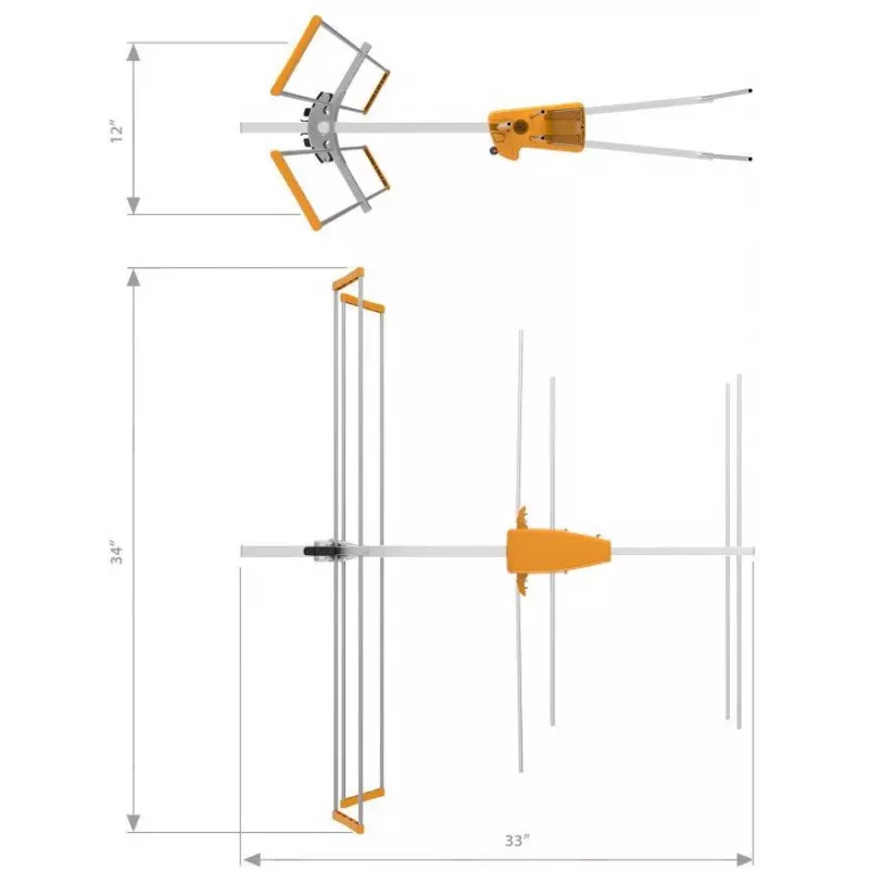 TELEVES Yagi V BIII VHF-Antenne, 5 Elemente, 174-230 MHz, 7,5 dBi, F-Stecker, Außenbereich, Schwarz