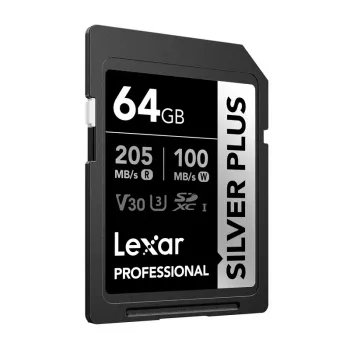 Lexar Professional SILVER PLUS SDXC 64GB Memory Card UHS-I U3 V30 A2