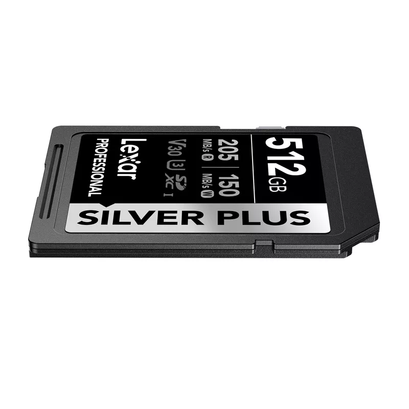 Lexar Professional SILVER PLUS SDXC 512GB Speicherkarte, UHS-I, U3, V30, A2, bis zu 200 MB/s Lesen, 140 MB/s Schreiben