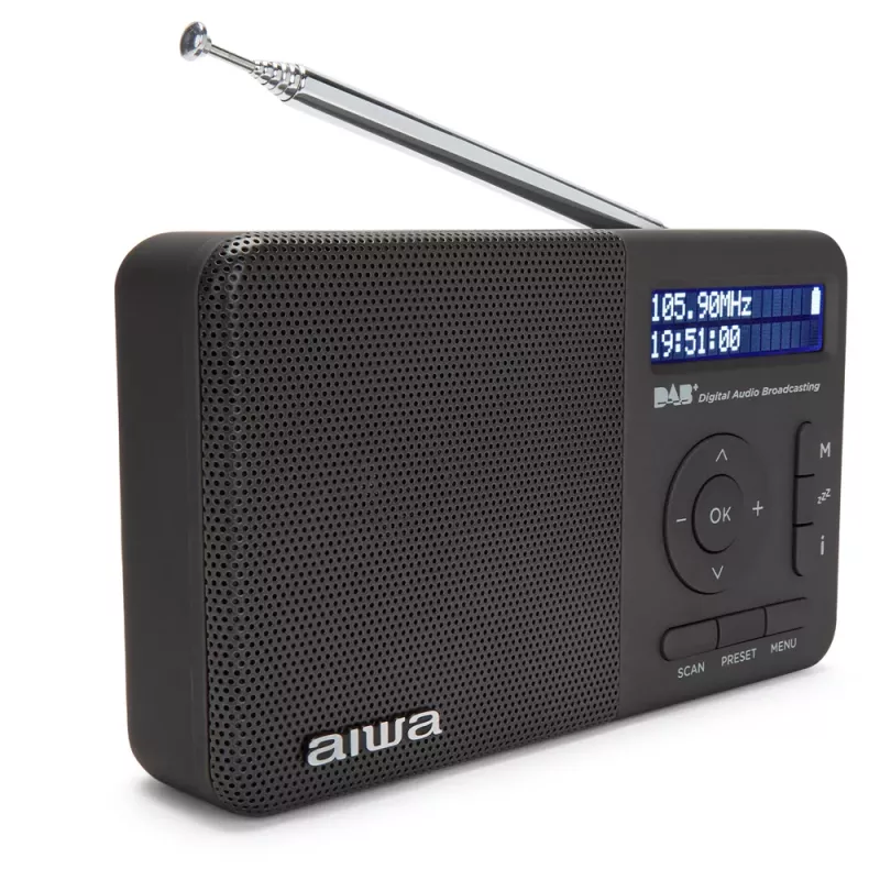 Aiwa RD-40DAB/BK Schwarz DAB+ & FM Tragbares Radio mit Bluetooth