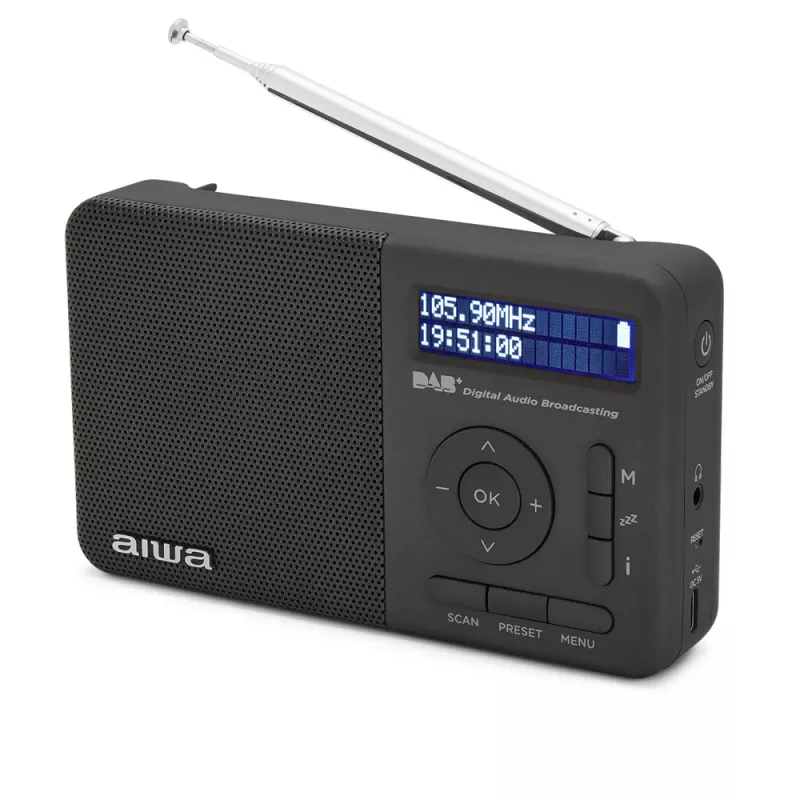Aiwa RD-40DAB/BK Schwarz DAB+ & FM Tragbares Radio mit Bluetooth