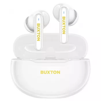 Buxton BTW 7200 White Tuya - In-Ear True Wireless Stereo (TWS) Bluetooth 5.1 Earbuds mit Ladecase, IPX4, Weiß
