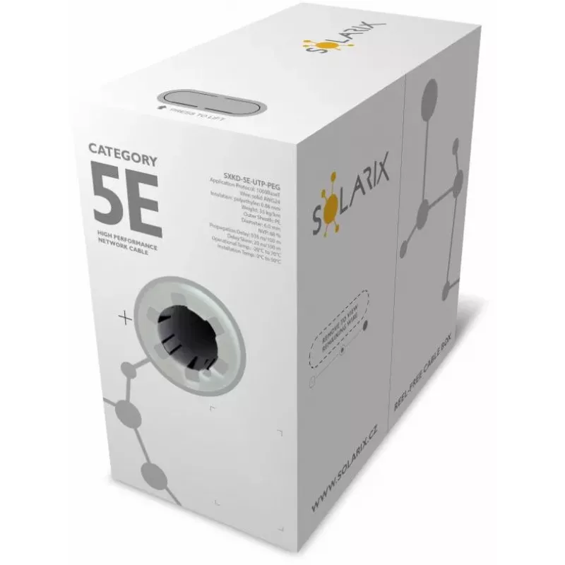 Solarix PE CAT5e UTP Installationskabel, Massivdraht, 305m (SXKD-5E-UTP-PEG)