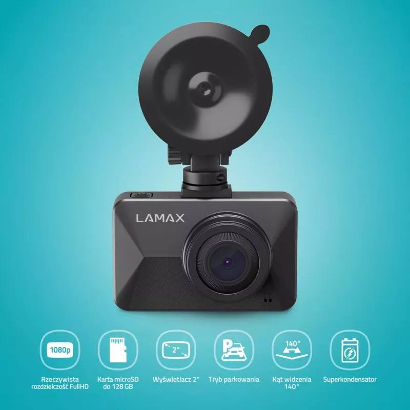 LAMAX T3 Dashcam Full HD 1080p 140° Weitwinkel mit G-Sensor und Parkmodus