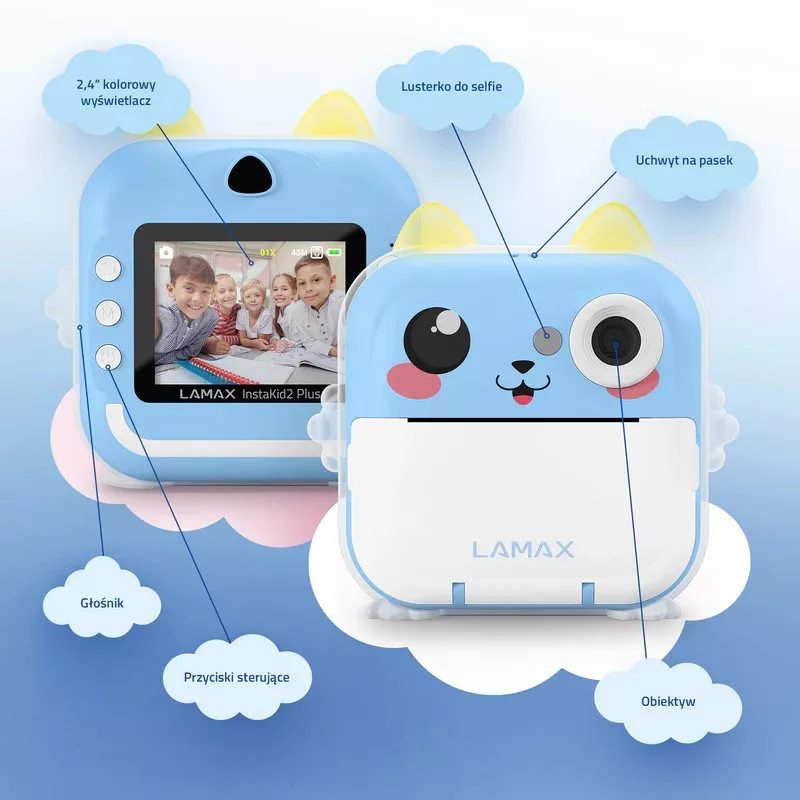 LAMAX InstaKid2 Plus Kinderkamera, Blau