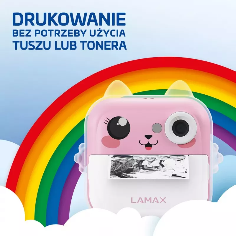 LAMAX InstaKid2 Plus Kinder-Sofortbild-Digitalkamera, Pink