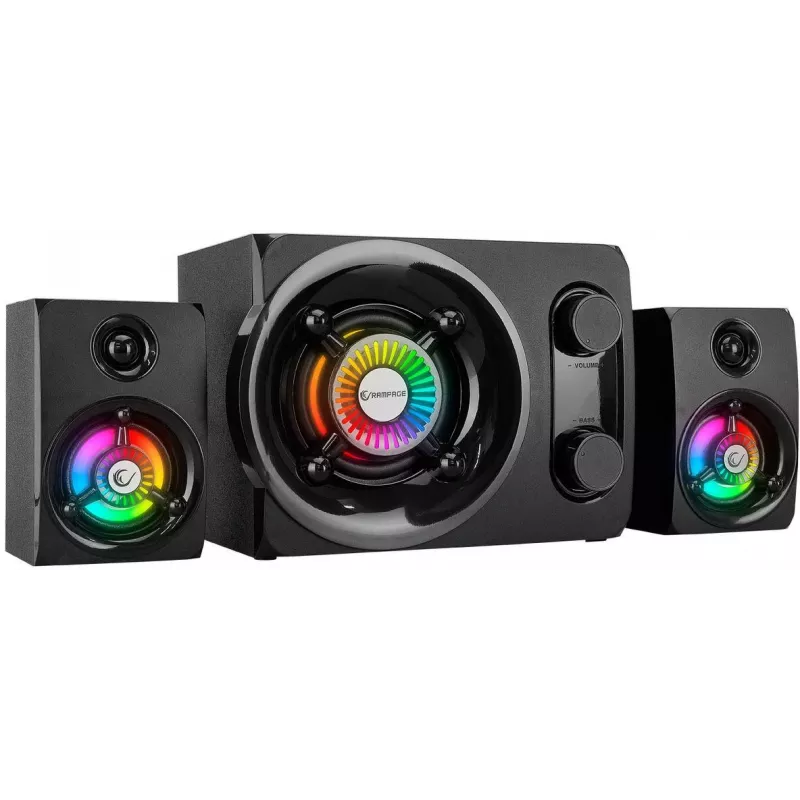 Rampage RMS-G8 25W Tragbarer Bluetooth-Lautsprecher mit RGB-Beleuchtung, TWS, FM-Radio, Schwarz
