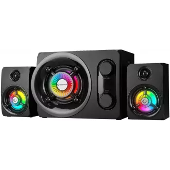 Rampage RMS-G8 25W Tragbarer Bluetooth-Lautsprecher mit RGB-Beleuchtung, TWS, FM-Radio, Schwarz