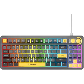 Rampage CYCLONE KNOB RGB 90% Mechanische Tastatur, Outemu Blue Switches, Schwarz