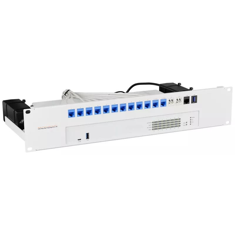 Rackmount.IT RM-SR-T16 Rack-Montage-Kit für SonicWall TZ300, TZ400, TZ500, TZ600, SOHO, NSA 2600, NSA 3600, NSA 4600, NSA 5600, NSA 6600 - 1U 19-Zoll Stahl-Montagehalterung mit Patchkabeln
