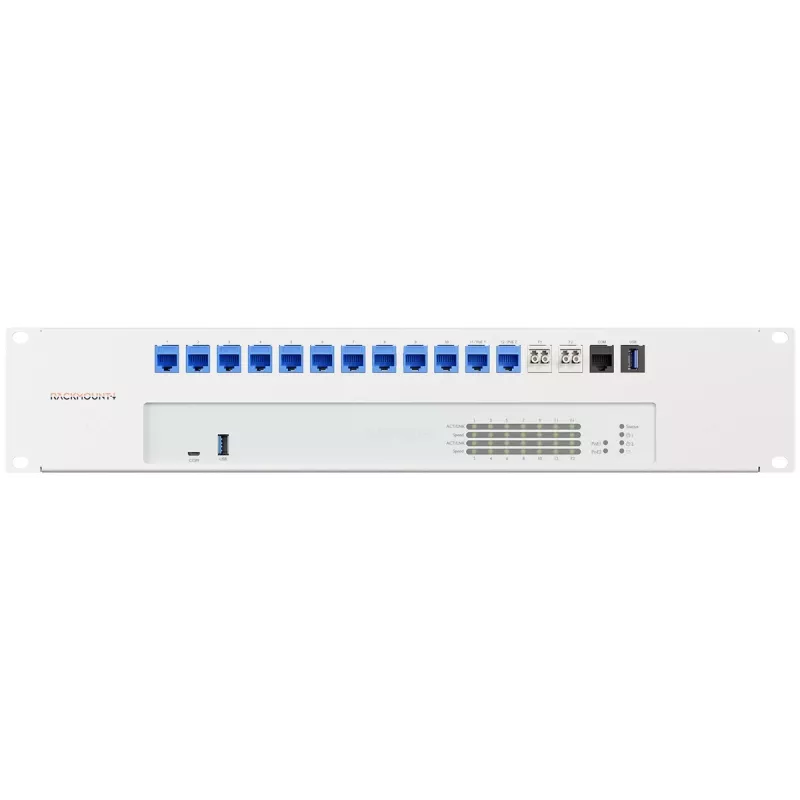 Rackmount.IT RM-SR-T16 Rack-Montage-Kit für SonicWall TZ300, TZ400, TZ500, TZ600, SOHO, NSA 2600, NSA 3600, NSA 4600, NSA 5600, NSA 6600 - 1U 19-Zoll Stahl-Montagehalterung mit Patchkabeln