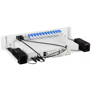 Rackmount.IT RM-SR-T16 Rack-Montage-Kit für SonicWall TZ300, TZ400, TZ500, TZ600, SOHO, NSA 2600, NSA 3600, NSA 4600, NSA 5600, NSA 6600 - 1U 19-Zoll Stahl-Montagehalterung mit Patchkabeln