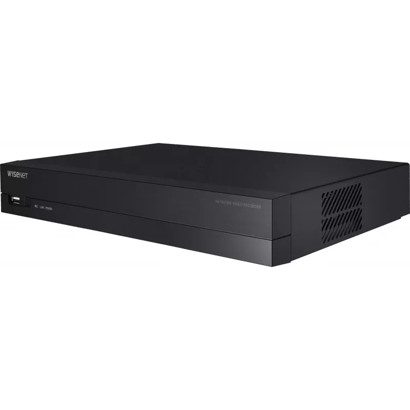 Hanwha Vision Netzwerk-Videorekorder 8 IP-Kanäle H.265 60Mbps ohne HDD HDMI PoE Switch
