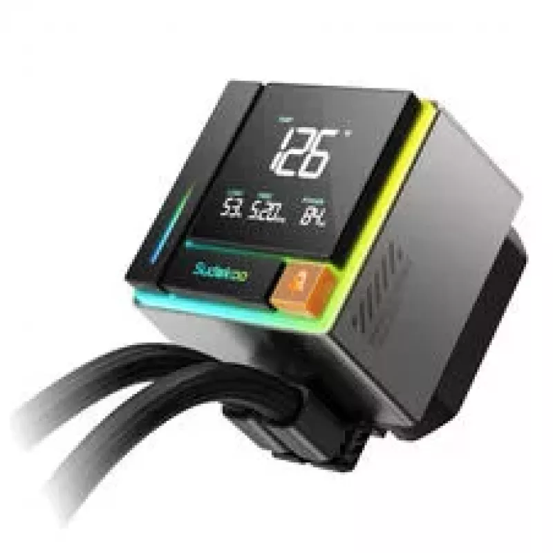Sudokoo Energlo 360 AiO Flüssigkeits-CPU-Kühler, LCD-Display, ARGB - 360mm, Schwarz