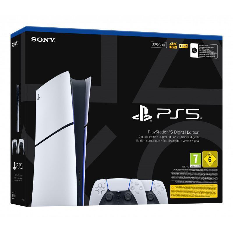 Sony PlayStation 5 Digital Edition Slim Konsole (CFI-2116B01Y) mit DualSense Wireless-Controller - Weiß