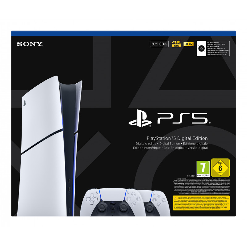 Sony PlayStation 5 Digital Edition Slim Konsole (CFI-2116B01Y) mit DualSense Wireless-Controller - Weiß