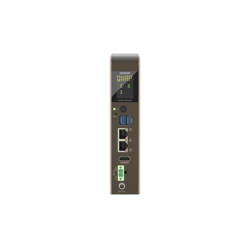 QNAP QBoat-300 Ultra-kompakter lüfterloser NAS-Server mit Dual-M.2-NVMe/SATA-Steckplätzen, Intel Celeron J3455 Quad-Core, 4GB RAM, Dual-Gigabit-Ethernet, HDMI, 2x USB 3.0