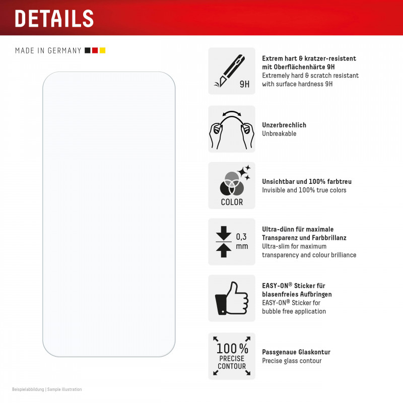 E.V.I. DISPLEX Smart Glass Displayschutz für Xiaomi 13T Pro / 13T – 9H gehärtetes Glas, ultraklar, Easy-On Rahmen