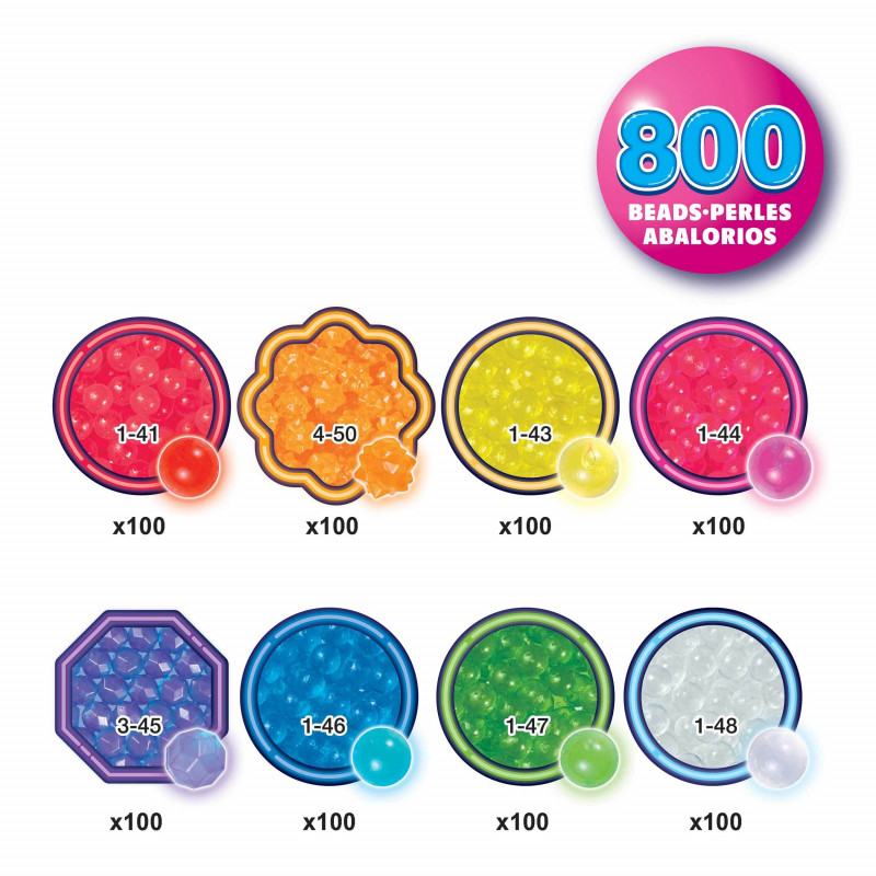 EPOCH Aquabeads Neon Beads Refill Pack - 600 feste Perlen in 8 Neonfarben, wasseraktiviert, kompatibel mit allen Aquabeads-Sets
