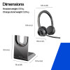 Plantronics Voyager 4320 UC Kabelloses Bluetooth-Headset mit Ladestation, USB-A-Adapter, Microsoft Teams zertifiziert, Schwarz