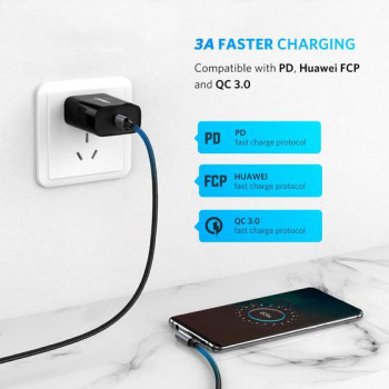 UGREEN USB-C auf USB-C Winkelkabel QC 3.0 PD 3A 60W 1m Schwarz