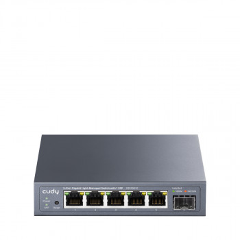 CUDY GS105ES1 5-Port Gigabit Light Managed Switch mit 1 SFP, 4 RJ45, VLAN, QoS, Desktop