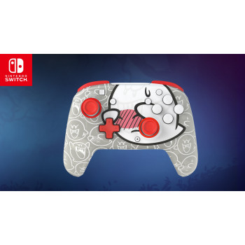 PDP Afterglow Wave kabelloser Controller für Nintendo Switch – Boo-Hoo Clear mit RGB