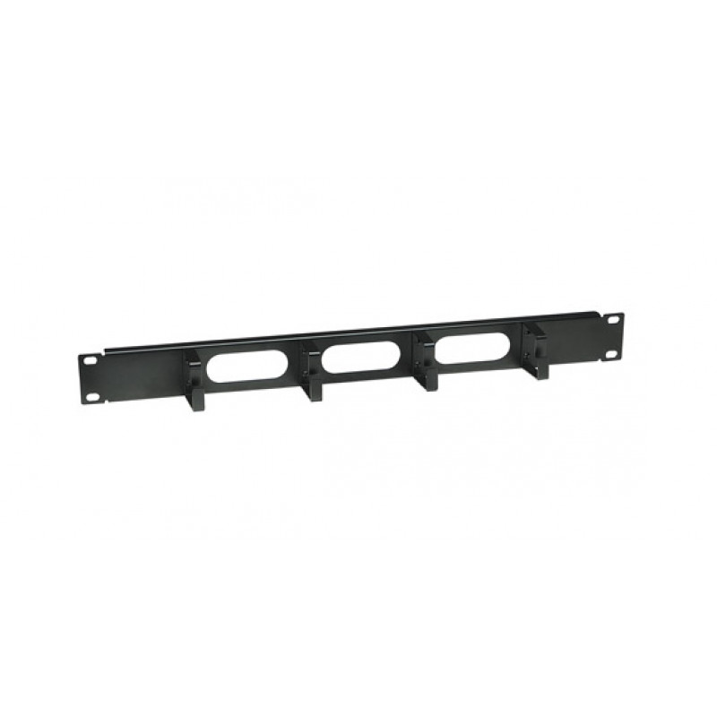 Intellinet 204279 19 inch 1U Rack-Kabelorganisator mit 4 Haken, 48 mm Tiefe, Schwarz