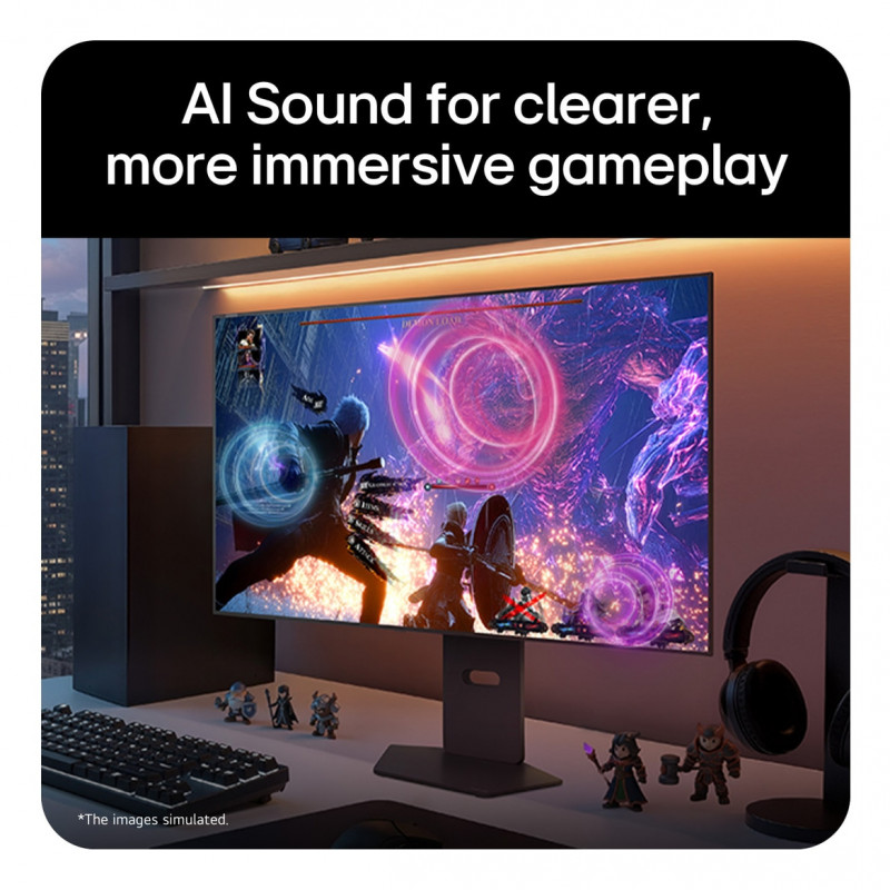 LG UltraGear Evo AI 32GX870B-B 31,5 Zoll Tandem OLED Gaming-Monitor, 4K 240Hz / FHD 480Hz, HDR500, USB-C 90W