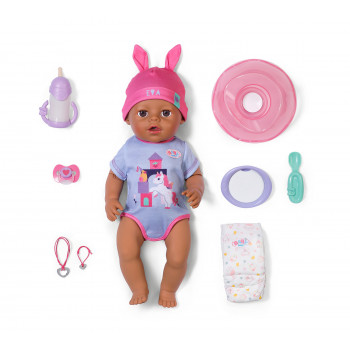 ZAPF CREATION BABY born Eva Click & Play 43cm Puppe mit blonden Haaren und blauen Augen