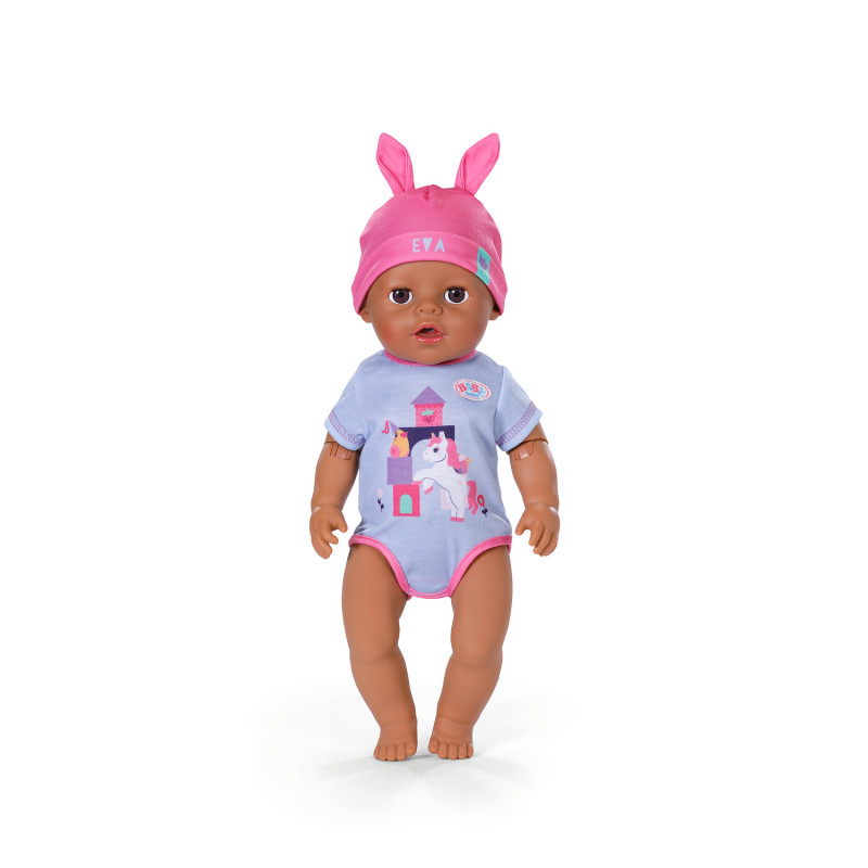 ZAPF CREATION BABY born Eva Click & Play 43cm Puppe mit blonden Haaren und blauen Augen