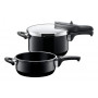 SILIT Silargan Sicomatic t-Plus Schnellkochtopf-Set 4,5L + 3,0L, 22cm, Schwarz