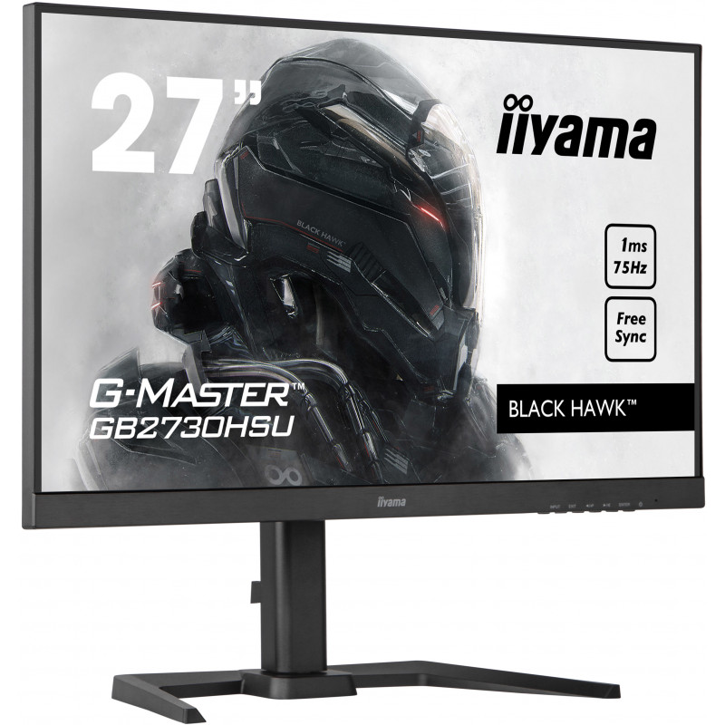 Iiyama G-MASTER Black Hawk GB2730HSU-B5 27 Zoll Full HD TN Gaming-Monitor mit 75Hz, 1ms, FreeSync, höhenverstellbar