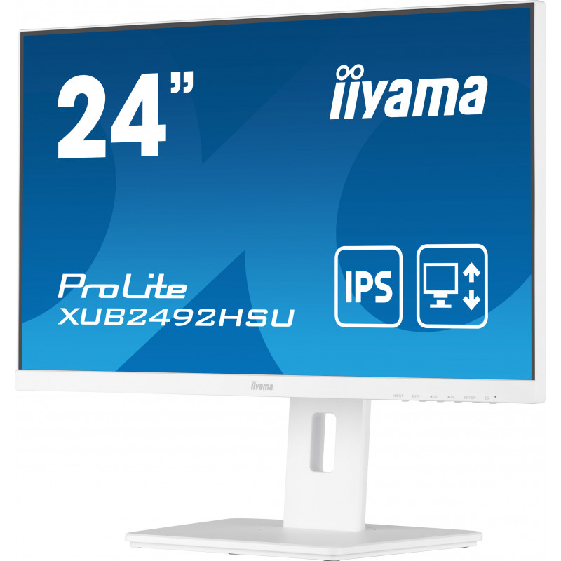 Iiyama ProLite XUB2492HSU-W5 23,8 Zoll Full HD IPS Monitor mit USB-Hub und höhenverstellbarem Standfuß