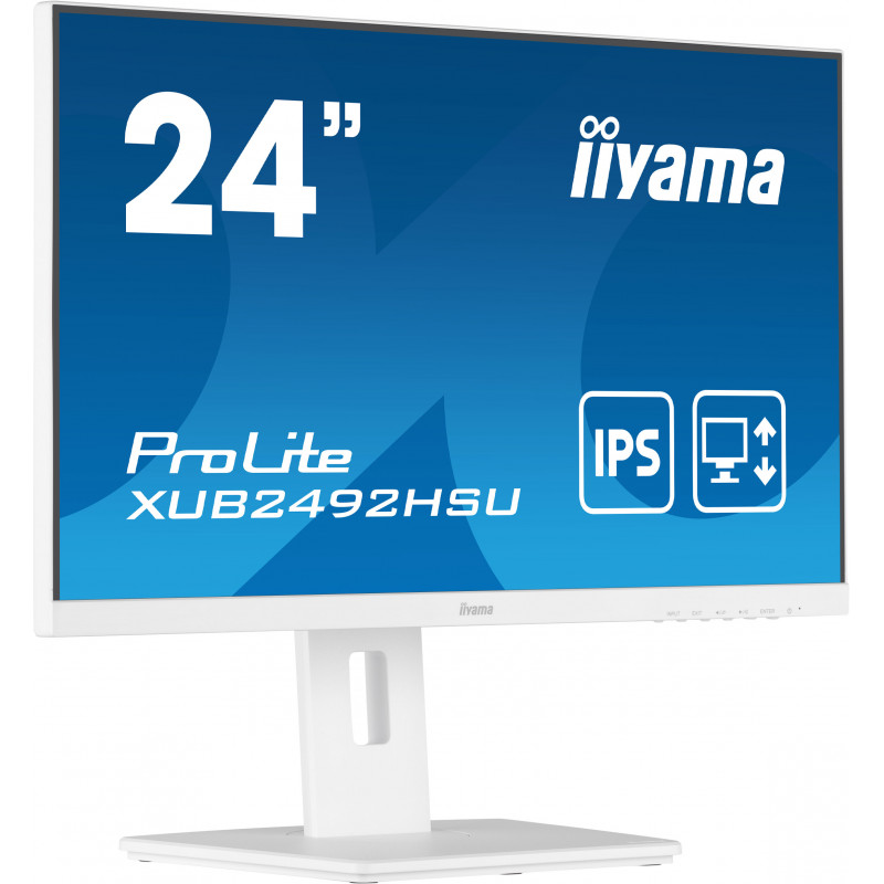 Iiyama ProLite XUB2492HSU-W5 23,8 Zoll Full HD IPS Monitor mit USB-Hub und höhenverstellbarem Standfuß