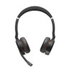Jabra Evolve 75 MS Stereo Wireless-Headset mit aktiver Geräuschunterdrückung, Microsoft Teams-zertifiziert, Dual-Bluetooth-Konnektivität, Busylight, On-Ear, Schwarz