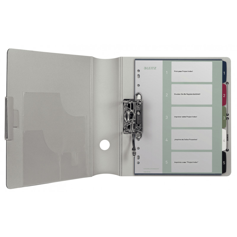 Leitz Register 1235 Style DIN A4 1-5 Polypropylen Mehrfarbig 5 Extrabreite Trennblätter, PC-bedruckbar 1235-00-00