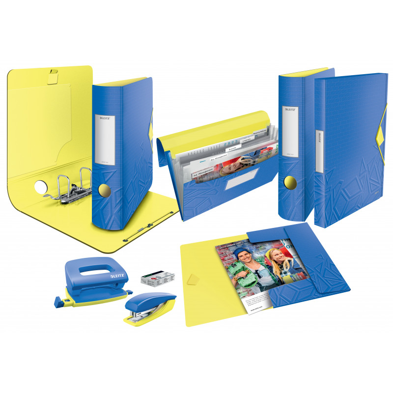 LEITZ Active Urban Chic Aktenordner 65 mm Stratos Grau A4 Polyfoam Runder Rücken Duo-Optik mit Fingerloch (1117-00-32)