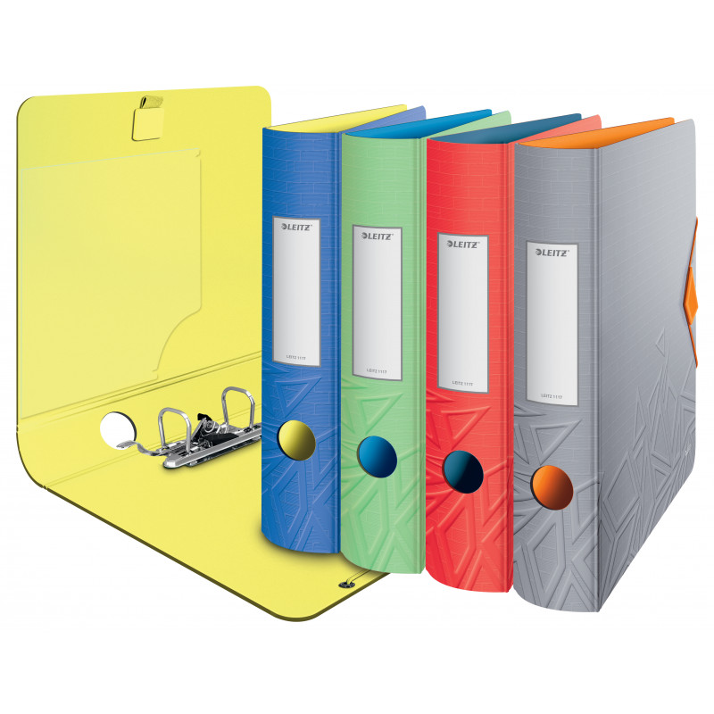 LEITZ Active Urban Chic Aktenordner 65 mm Stratos Grau A4 Polyfoam Runder Rücken Duo-Optik mit Fingerloch (1117-00-32)
