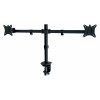 LEITZ Ergo Slim Dual Monitorhalterung, Tischklemme, Schwarz, für 2 Monitore 17 inch-32 inch, VESA 75/100, 8 kg pro Arm, Gasfeder-Höhenverstellung, Neigen/Schwenken/Drehen, Kabelmanagement 61640095