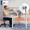 LEITZ Ergo Slim Dual Monitorhalterung, Tischklemme, Schwarz, für 2 Monitore 17 inch-32 inch, VESA 75/100, 8 kg pro Arm, Gasfeder-Höhenverstellung, Neigen/Schwenken/Drehen, Kabelmanagement 61640095