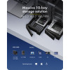 ICY BOX IB-3710-C31 10-Bay USB 3.2 Gen 2 JBOD Gehäuse für 2,5 Zoll/3,5 Zoll SATA HDD/SSD, Single Mode, USB-C zu C Kabel, 200 W Netzteil, Schwarz
