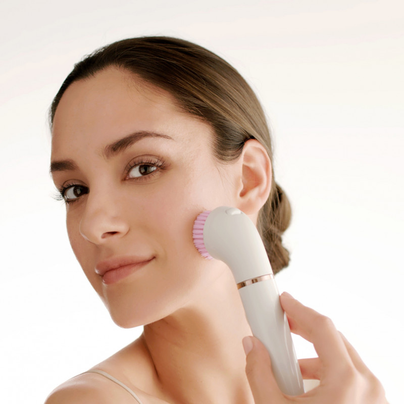 Braun FaceSpa Pro 921 3-in-1 Gesichtsepilierer, Reinigungsbürste & Toning-Gerät, Bronze-Weiß