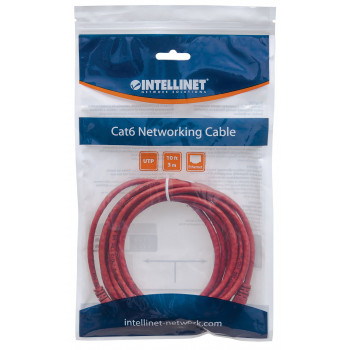 Intellinet Cat6 UTP Patchkabel, 2x RJ45, angespritzt, 7,5 m, Rot (342193)