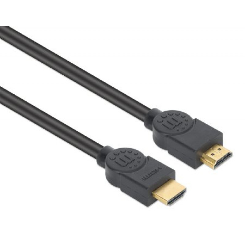 MANHATTAN CL3 4K@60Hz High-Speed-HDMI-Kabel mit Ethernet, 8 m, In-Wall-zugelassen, HDR, vergoldet, doppelt geschirmt, Schwarz (356985)