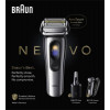 Braun NEVO 17000cc Elektrorasierer mit Clean&Charge Station, 5 Modi, 360°-Scherkopf, Chrom/Silber 349659