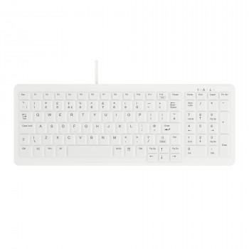CHERRY Active Key MedicalKey AK-C7000F-U1-W/UK kabelgebundene USB-Tastatur, Weiß/Hellgrau, IP68 versiegelt, desinfizierbar