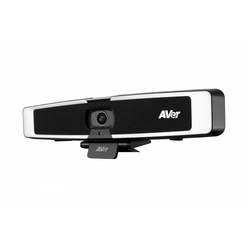 AVer VB130 4K USB Video-Soundbar mit intelligenter Beleuchtung, 4x Digitalzoom, 120° Sichtfeld, KI-Auto-Tracking, Beamforming-Mikrofon, 10W-Lautsprecher, PoE+