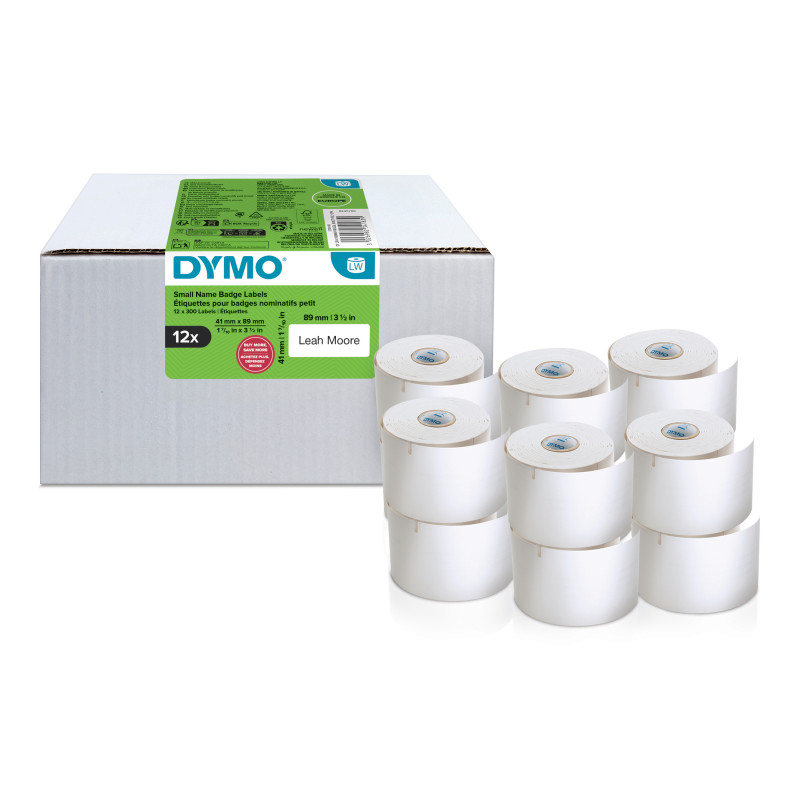 DYMO LabelWriter Namensschild-Etiketten, 89 x 41 mm, Weiß, ablösbarer Klebstoff, 150 Etiketten (2234183)
