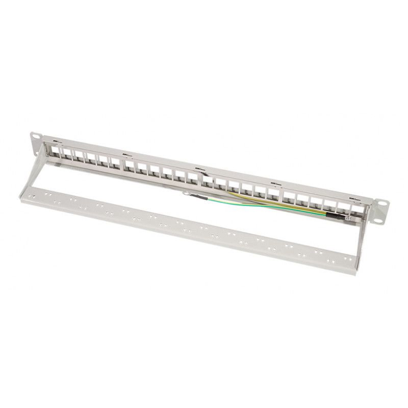 LogiLink 19 Zoll Keystone Patch Panel, 24 Port, geschirmt, Lichtgrau (RAL7035), 1U, für bis zu 24 Keystone-Module, 1 Stk. (NK4073)